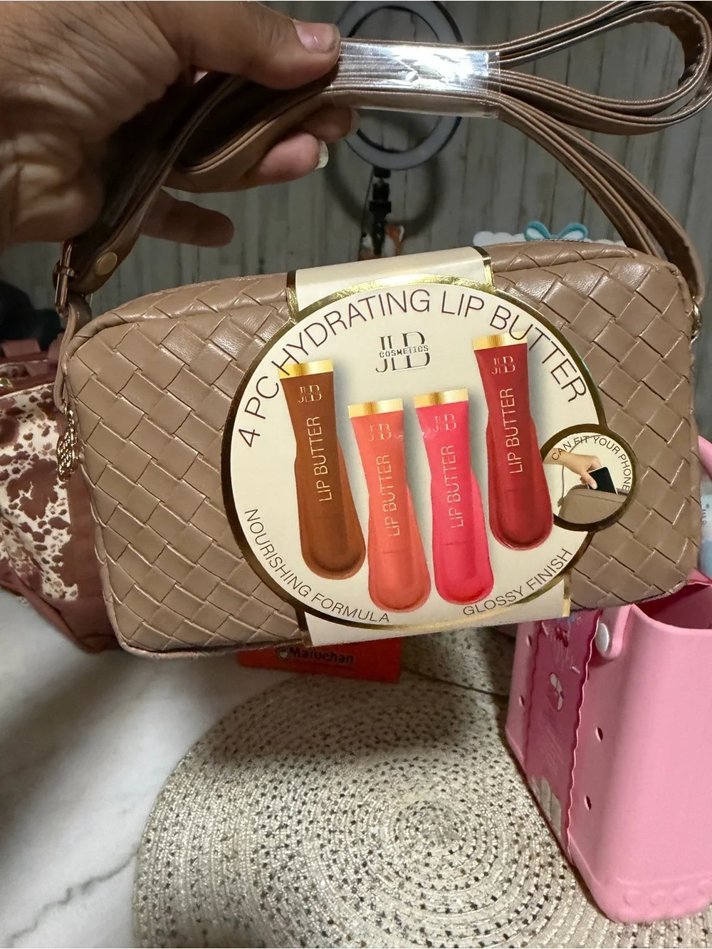 Hydrating Lip Butter Set - 4 Nourishing Shades (Pink, Coral, Rose, Brown)